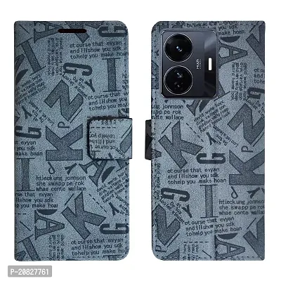 Dhar Flips Grey ATZ Flip Cover IQOO Z6 Pro 5G| Leather Finish|Shock Proof|Magnetic Clouser Compatible with IQOO Z6 Pro 5G (Grey)-thumb0