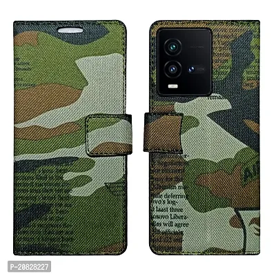 Dhar Flips Army Flip Cover IQOO 9T 5G| Leather Finish|Shock Proof|Magnetic Clouser Compatible with IQOO 9T 5G (Multicolor)-thumb0