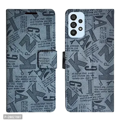 Dhar Flips Grey ATZ Flip Cover Samsung A53 5G| Leather Finish|Shock Proof|Magnetic Clouser Compatible with Samsung A53 5G (Grey)