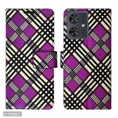 Dhar Flips Lacha Purple Flip Cover Moto G54 5G | Leather Finish|Shock Proof|Magnetic Clouser Compatible with Moto G54 5G(Purple)