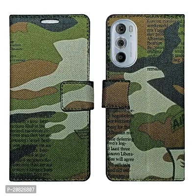 Dhar Flips Army Flip Cover Motorola Edge 30 Pro| Leather Finish|Shock Proof|Magnetic Clouser Compatible with Motorola Edge 30 Pro (Multicolor)-thumb0