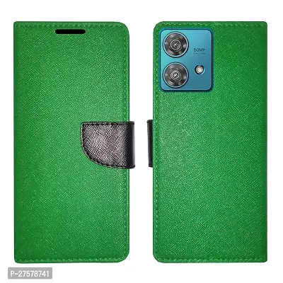 Dhar Flips Green MRC Flip Cover Moto Edge 40 NEO | Leather Finish|Shock Proof|Magnetic Clouser Compatible with Moto Edge 40 NEO(Green)-thumb0