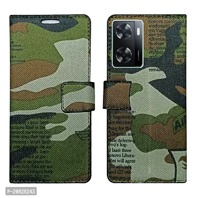 Dhar Flips Army Flip Cover Oppo A57 4G | Leather Finish|Shock Proof|Magnetic Clouser Compatible with Oppo A57 4G (Multicolor)