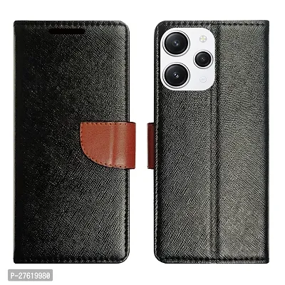 Dhar Flips Bullet Flip Cover Redmi 12 5G | Leather Finish|Shock Proof|Magnetic Clouser Compatible with Redmi 12 5G(Brown)