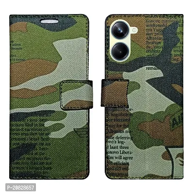 Dhar Flips Army Flip Cover Realme 10 4G| Leather Finish|Shock Proof|Magnetic Clouser Compatible with Realme 10 4G (Multicolor)