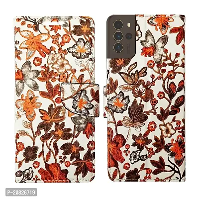 Dhar Flips Orange Pattern Flip Cover for Micromax in Note 2 | Leather Finish|Shock Proof|Magnetic Clouser Compatible with Micromax in Note 2 (Orange)-thumb0