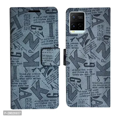 Dhar Flips Grey ATZ Flip Cover Vivo Y21 4G| Leather Finish|Shock Proof|Magnetic Clouser Compatible with Vivo Y21 4G (Grey)