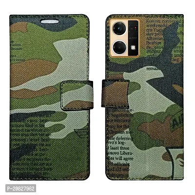 Dhar Flips Army Flip Cover Oppo F21 Pro 4G| Leather Finish|Shock Proof|Magnetic Clouser Compatible with Oppo F21 Pro 4G (Multicolor)-thumb0
