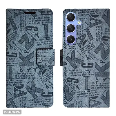 Dhar Flips Grey ATZ Flip Cover Samsung A54 5G| Leather Finish|Shock Proof|Magnetic Clouser Compatible with Samsung A54 5G (Grey)-thumb0