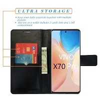 Dhar Flips Grey ATZ Flip Cover Vivo X70 Pro| Leather Finish|Shock Proof|Magnetic Clouser Compatible with Vivo X70 Pro (Grey)-thumb2