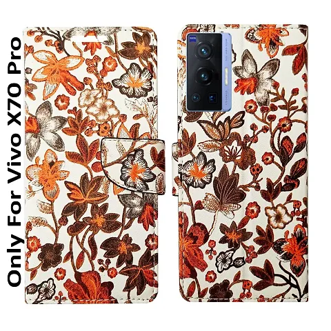 Dhar Flips Pattern Flip Cover for Vivo X70 Pro| Leather Finish|Shock Proof|Magnetic Clouser Compatible with Vivo X70 Pro