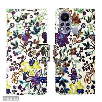 Dhar Flips Purple Pattern Flip Cover for Infinix Hot 11s| Leather Finish|Shock Proof|Magnetic Clouser Compatible with Infinix Hot 11s(Purple)