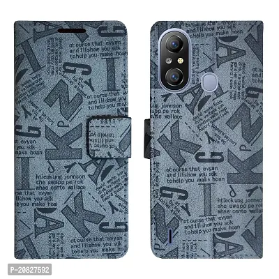 Dhar Flips Grey ATZ Flip Cover Itel A49| Leather Finish|Shock Proof|Magnetic Clouser Compatible with Itel A49 (Grey)