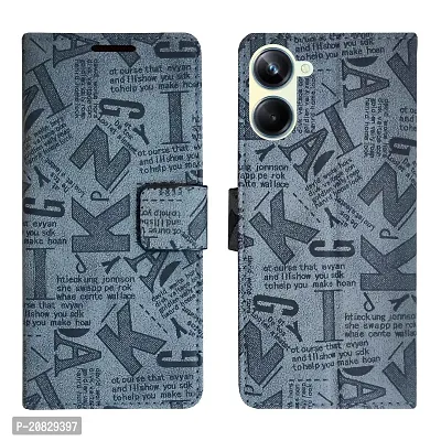 Dhar Flips Grey ATZ Flip Cover Realme 10 4G| Leather Finish|Shock Proof|Magnetic Clouser Compatible with Realme 10 4G (Grey)