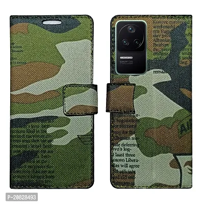 Dhar Flips Army Flip Cover Poco F4 5G| Leather Finish|Shock Proof|Magnetic Clouser Compatible with Poco F4 5G (Multicolor)-thumb0
