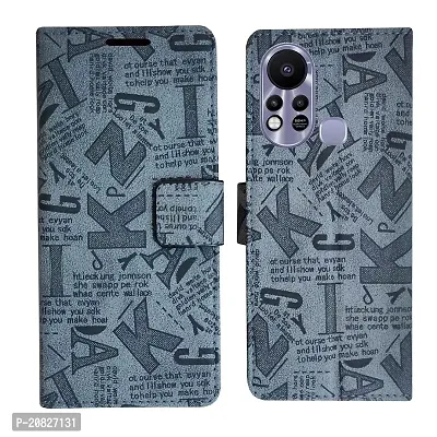 Dhar Flips Grey ATZ Flip Cover Infinix Hot 11s| Leather Finish|Shock Proof|Magnetic Clouser Compatible with Infinix Hot 11s (Grey)