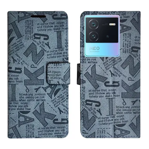 Dhar Flips Design Flip Cover for IQOO Neo 6 5G| Leather Finish|Shock Proof|Magnetic Clouser Compatible with IQOO Neo 6 5G