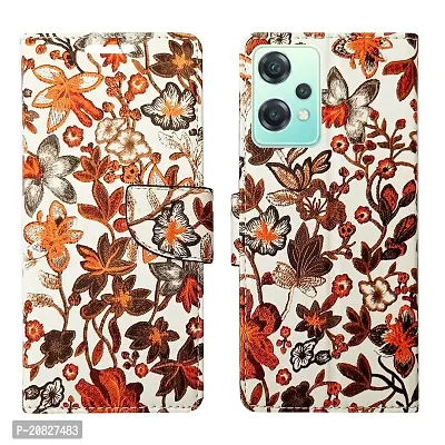 Dhar Flips Orange Pattern Flip Cover for OnePlus Nord CE2 Lite| Leather Finish|Shock Proof|Magnetic Clouser Compatible with OnePlus Nord CE2 Lite(Orange)-thumb0
