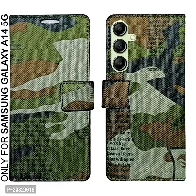 Dhar Flips Army Flip Cover Samsung A14 5G| Leather Finish|Shock Proof|Magnetic Clouser Compatible with Samsung A14 5G (Multicolor)