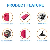 Dhar Flips Pink Dot Flip Cover Redmi 12 5G | Leather Finish|Shock Proof|Magnetic Clouser Compatible with Redmi 12 5G(Pink)-thumb3