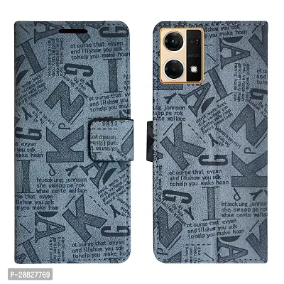 Dhar Flips Grey ATZ Flip Cover Oppo F21 Pro 4G| Leather Finish|Shock Proof|Magnetic Clouser Compatible with Oppo F21 Pro 4G (Grey)-thumb0