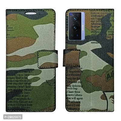 Dhar Flips Army Flip Cover Vivo X70 Pro| Leather Finish|Shock Proof|Magnetic Clouser Compatible with Vivo X70 Pro (Multicolor)-thumb0