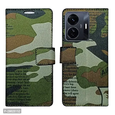 Dhar Flips Army Flip Cover IQOO Z6 Pro 5G| Leather Finish|Shock Proof|Magnetic Clouser Compatible with IQOO Z6 Pro 5G (Multicolor)