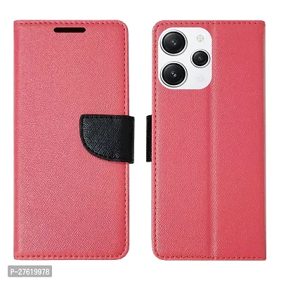Dhar Flips Pink MRC Flip Cover Redmi 12 5G | Leather Finish|Shock Proof|Magnetic Clouser Compatible with Redmi 12 5G(Pink)