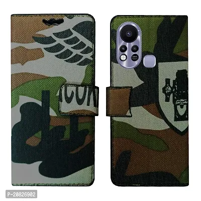 Dhar Flips Army Flip Cover Infinix Hot 11s| Leather Finish|Shock Proof|Magnetic Clouser Compatible with Infinix Hot 11s (Multicolor)-thumb0