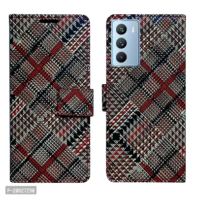 Dhar Flips Check Flip Cover IQOO 9 SE 5G| Leather Finish|Shock Proof|Magnetic Clouser Compatible with IQOO 9 SE 5G (Multicolor)