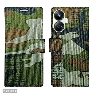 Dhar Flips Army Flip Cover Realme 10 Pro Plus 5G| Leather Finish|Shock Proof|Magnetic Clouser Compatible with Realme 10 Pro Plus 5G (Multicolor)