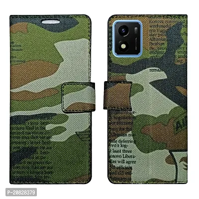Dhar Flips Army Flip Cover Vivo Y15c| Leather Finish|Shock Proof|Magnetic Clouser Compatible with Vivo Y15c (Multicolor)-thumb0