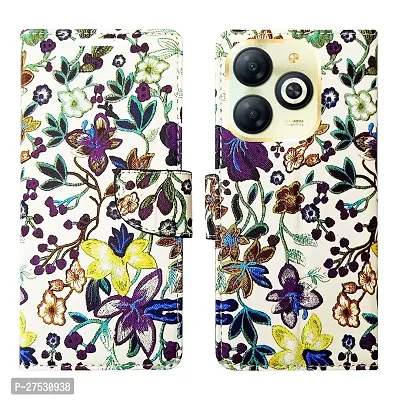 Dhar Flips Purple Pattern Flip Cover Infinix Smart 8 HD | Leather Finish|Shock Proof|Magnetic Clouser Compatible with Infinix Smart 8 HD(Purple)