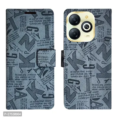 Dhar Flips Grey ATZ Flip Cover Infinix Smart 8 HD | Leather Finish|Shock Proof|Magnetic Clouser Compatible with Infinix Smart 8 HD(Grey)