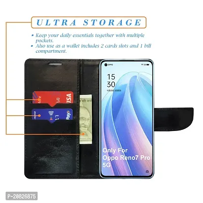 Dhar Flips Purple Pattern Flip Cover for Oppo Reno 7 Pro 5G | Leather Finish|Shock Proof|Magnetic Clouser Compatible with Oppo Reno 7 Pro 5G (Purple)-thumb3