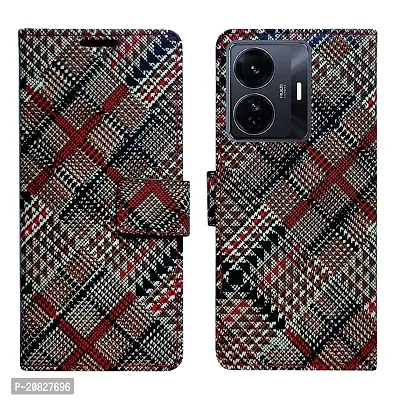 Dhar Flips Check Flip Cover IQOO Z6 Pro 5G| Leather Finish|Shock Proof|Magnetic Clouser Compatible with IQOO Z6 Pro 5G (Multicolor)