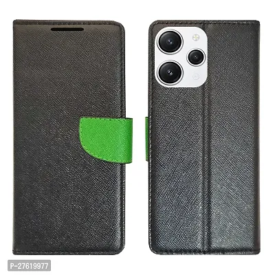 Dhar Flips Black MRC Flip Cover Redmi 12 5G | Leather Finish|Shock Proof|Magnetic Clouser Compatible with Redmi 12 5G(Black)