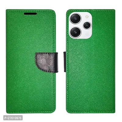 Dhar Flips Green MRC Flip Cover Redmi 12 5G | Leather Finish|Shock Proof|Magnetic Clouser Compatible with Redmi 12 5G(Green)
