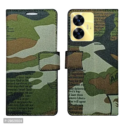 Dhar Flips Army Flip Cover Realme C55 / Realme Narzo N55| Leather Finish|Shock Proof|Magnetic Clouser Compatible with Realme C55 / Realme Narzo N55(Multicolor)-thumb0