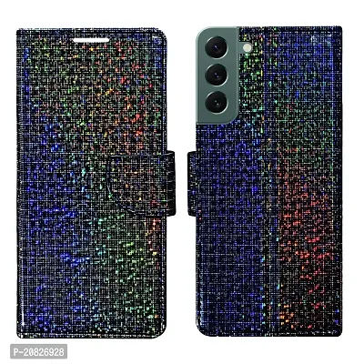 Dhar Flips Glitter Flip Cover for Samsung S22 Plus| Leather Finish|Shock Proof|Magnetic Clouser Compatible with Samsung S22 Plus | World's First Color Changing Flip Cover(Multicolor)