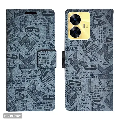 Dhar Flips Grey ATZ Flip Cover Realme C55 / Realme Narzo N55| Leather Finish|Shock Proof|Magnetic Clouser Compatible with Realme C55 / Realme Narzo N55(Grey)