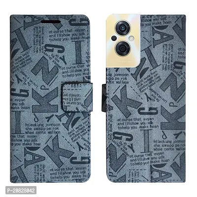 Dhar Flips Grey ATZ Flip Cover Oppo F21s Pro 5G| Leather Finish|Shock Proof|Magnetic Clouser Compatible with Oppo F21s Pro 5G (Grey)-thumb0