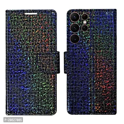 Dhar Flips Glitter Flip Cover for Samsung S22 Ultra| Leather Finish|Shock Proof|Magnetic Clouser Compatible with Samsung S22 Ultra | World's First Color Changing Flip Cover(Multicolor)