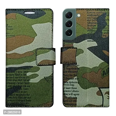 Dhar Flips Army Flip Cover Samsung S22 Plus| Leather Finish|Shock Proof|Magnetic Clouser Compatible with Samsung S22 Plus (Multicolor)-thumb0