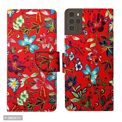 Dhar Flips Red Pattern Flip Cover for Micromax in Note 2 | Leather Finish|Shock Proof|Magnetic Clouser Compatible with Micromax in Note 2 (Red)