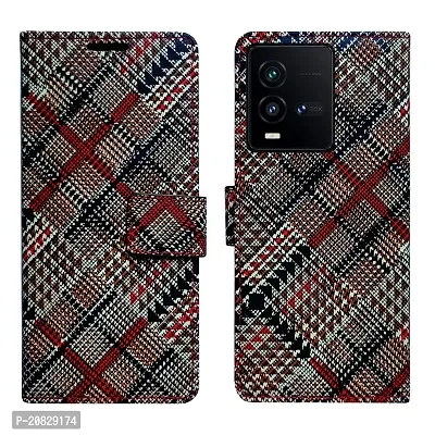 Dhar Flips Check Flip Cover IQOO 9T 5G| Leather Finish|Shock Proof|Magnetic Clouser Compatible with IQOO 9T 5G (Multicolor)