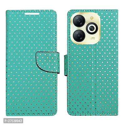 Dhar Flips DT Firozi Flip Cover Infinix Smart 8 HD | Leather Finish|Shock Proof|Magnetic Clouser Compatible with Infinix Smart 8 HD(Green)