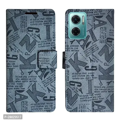Dhar Flips Grey ATZ Flip Cover Redmi 11 Prime 5G| Leather Finish|Shock Proof|Magnetic Clouser Compatible with Redmi 11 Prime 5G (Grey)