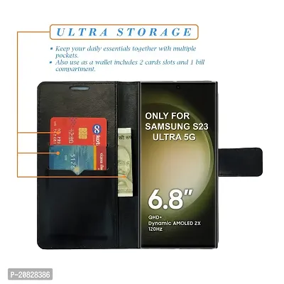 Dhar Flips Grey ATZ Flip Cover Samsung S23 Ultra 5G| Leather Finish|Shock Proof|Magnetic Clouser Compatible with Samsung S23 Ultra 5G (Grey)-thumb2