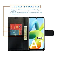 Dhar Flips Check Flip Cover Redmi A1| Leather Finish|Shock Proof|Magnetic Clouser Compatible with Redmi A1 (Multicolor)-thumb1